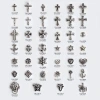 Factory direct sales of retro nail alloy jewelry, Crochet cross, lion head, heart, Pharaoh nail drill decoration details Picture